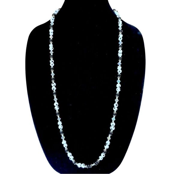 Vintage Murano Glass Polka Dot Bead Necklace - Picture 2 of 5